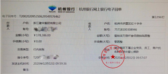 浙江千亿国际集团党员、员工和商户奉献爱心